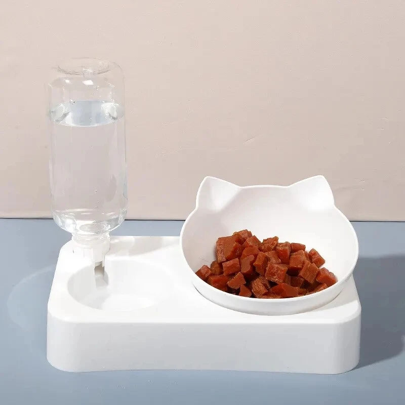 Tilted Pet Bowl Protects Neck